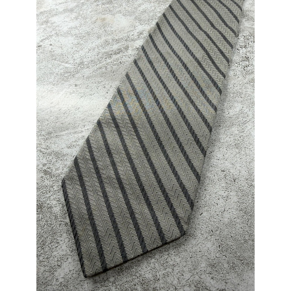 Robert Talbott Studio Tie Mens One Size Gray 100% Silk Pointed Striped